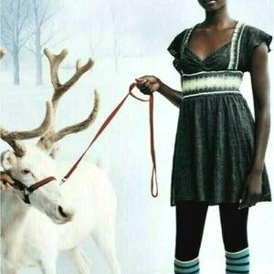 Free People Fair Isle Nordic Sweater Dress
Charcoal / Green
Size Small